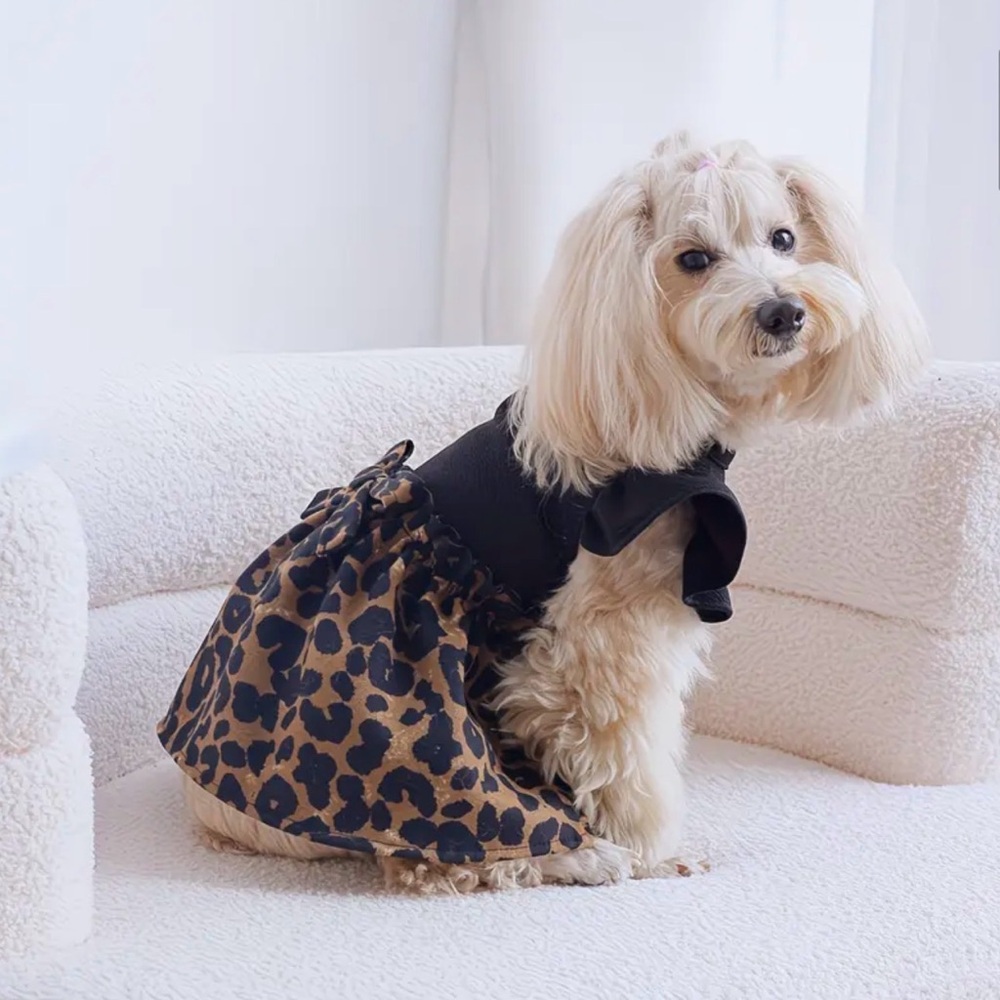 Leopard Print Pet Dog or Cat Dress - Picture 3 of 9